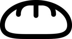 Loaf Of Bread Simple Line Art Svg, Free Vectors File